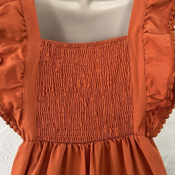 NO TAG Women’s Terracotta S/M Loose Fitting Midi Jumpsuit EUC - Picture 4 of 14